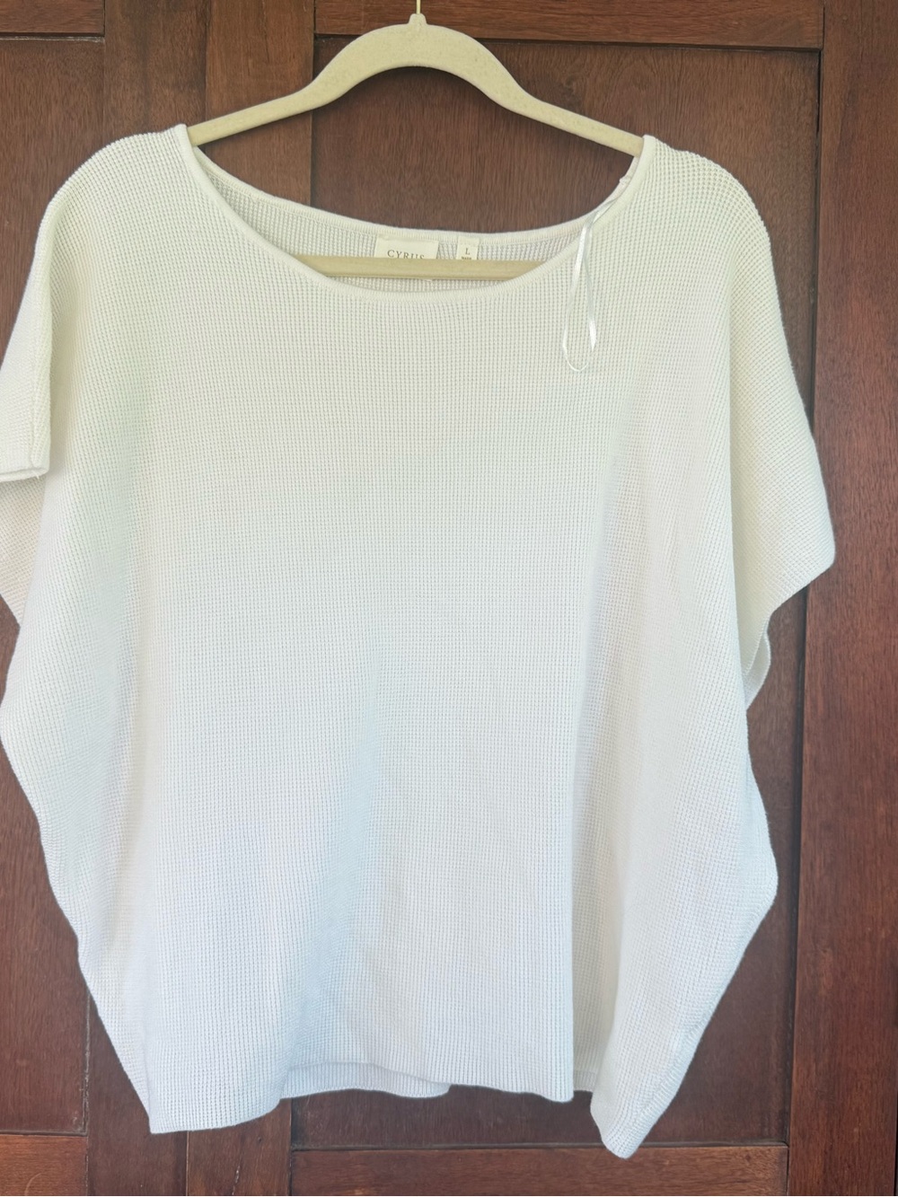 Light Cream Knit Boatneck Women's Top by Cyrus